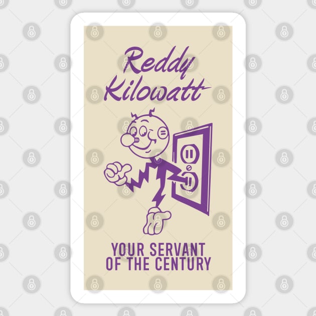 Reddy Kilowatt - Vintage Retrocolor Purple Sticker by Sayang Anak